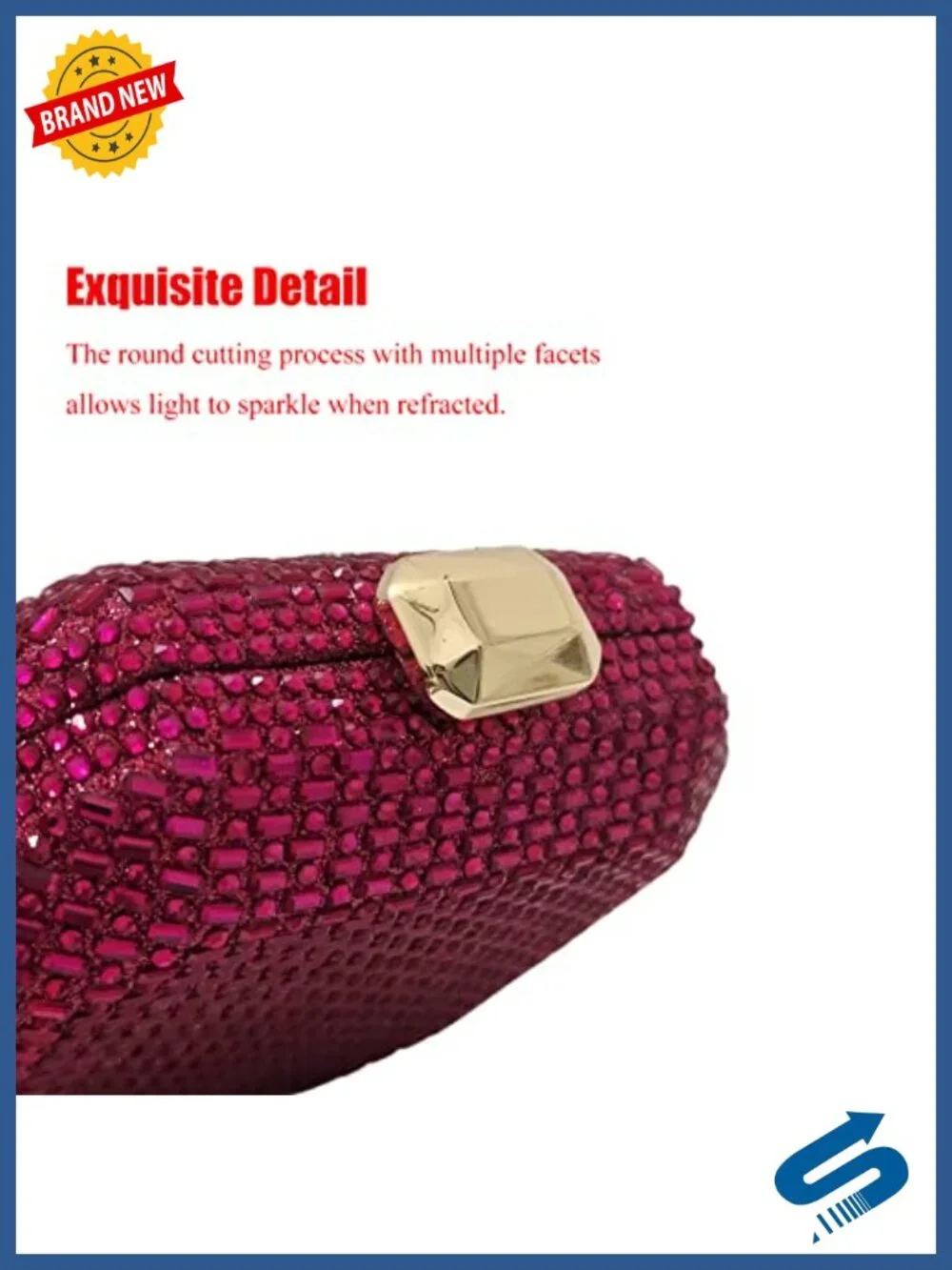 Crystal Box Clutch Rhinestone Evening Bag Party Wedding Bling Purse